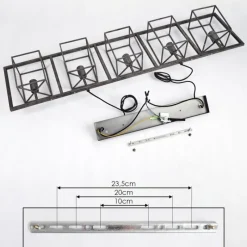 hofstein Suspension Svene Gris, Noir, 5 lumières