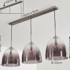 hofstein Suspension Taastrup Nickel mat, 3 lumières