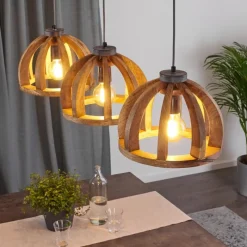 Luminaires Scandinaves-hofstein Suspension Tabua Gris, 3 lumières