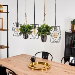 Lampes Vintages & Rétros-hofstein Suspension Taheramo Bois foncé, Noir, 3 lumières