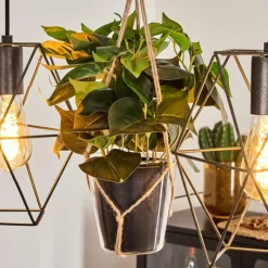 Luminaires Scandinaves-hofstein Suspension Taheramo Bois clair, Noir, 3 lumières