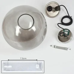 Suspension Verre Fumé-hofstein Suspension Talauta Nickel mat, 1 lumière