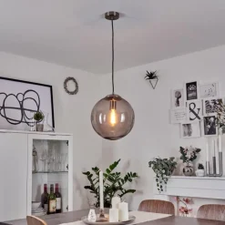 Suspension Verre Fumé-hofstein Suspension Talauta Nickel mat, 1 lumière