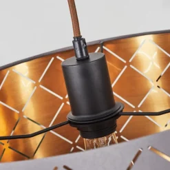 Lampes En Tissu-hofstein Suspension Tallaboa Brun, Noir, 4 lumières