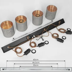 Lampes En Tissu-hofstein Suspension Tallaboa Brun, Noir, 4 lumières