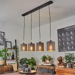 Lampes En Tissu-hofstein Suspension Tallaboa Brun, Noir, 4 lumières