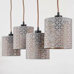 Lampes En Tissu-hofstein Suspension Tallaboa Brun, Noir, 4 lumières