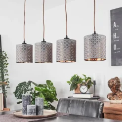 Lampes En Tissu-hofstein Suspension Tallaboa Brun, Noir, 4 lumières