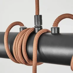 Lampes En Tissu-hofstein Suspension Tallaboa Brun, Noir, 4 lumières