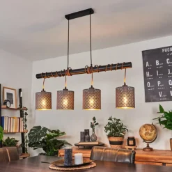 Lampes En Tissu-hofstein Suspension Tallaboa Brun, Noir, 4 lumières