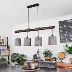 Lampes En Tissu-hofstein Suspension Tallaboa Brun, Noir, 4 lumières