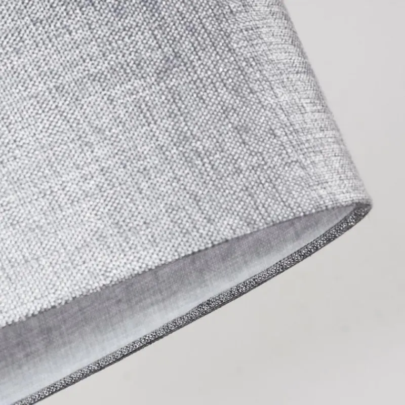 Lampes En Tissu-hofstein Suspension Tallaboa Gris, Nickel mat, 3 lumières