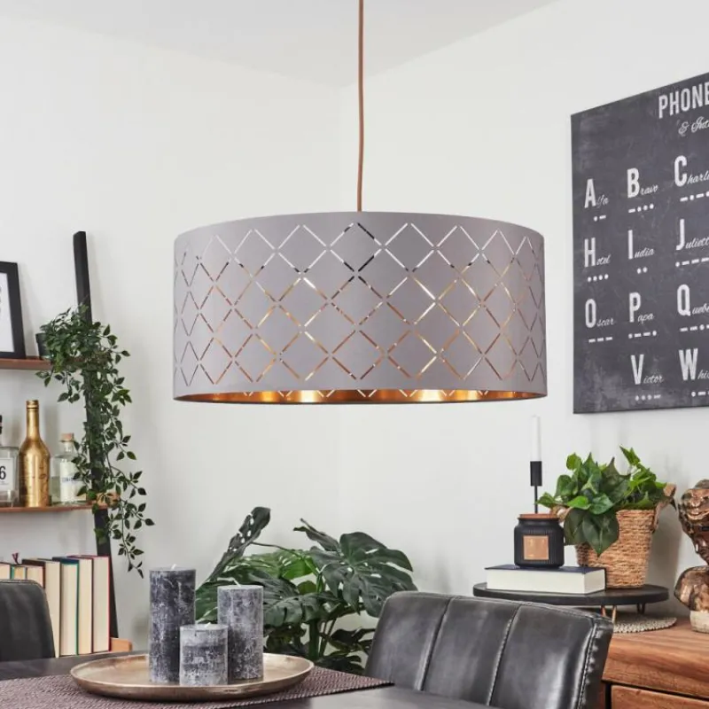 hofstein Suspension Tallaboa Gris, Cuivre, 1 lumière* Suspensions