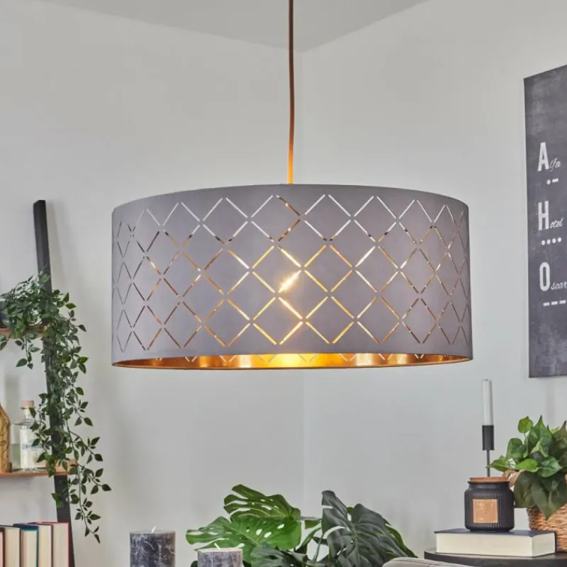 hofstein Suspension Tallaboa Gris, Cuivre, 1 lumière* Suspensions