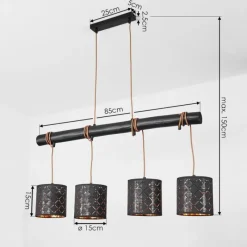 Lampes En Tissu-hofstein Suspension Tallaboa Noir, 4 lumières