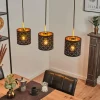 Lampes En Tissu-hofstein Suspension Tallaboa Noir, 3 lumières
