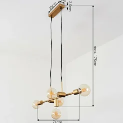 Lampes Vintages & Rétros-hofstein Suspension Talmage Laiton, 5 lumières