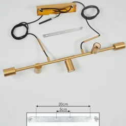 Lampes Vintages & Rétros-hofstein Suspension Talmage Laiton, 5 lumières