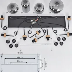 Suspension Verre Fumé-hofstein Suspension Talok Noir, 8 lumières