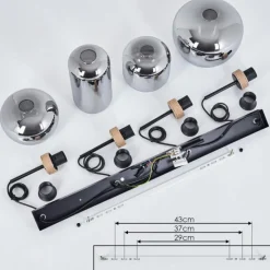 Suspension Verre Fumé-hofstein Suspension Talok Noir, 4 lumières