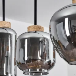 Suspension Verre Fumé-hofstein Suspension Talok Noir, 4 lumières