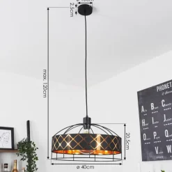 Lampes En Tissu-hofstein Suspension Tarasp Noir, 1 lumière