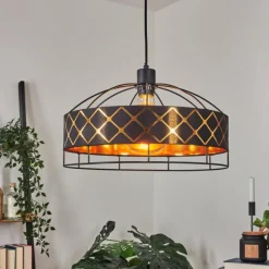 Lampes En Tissu-hofstein Suspension Tarasp Noir, 1 lumière