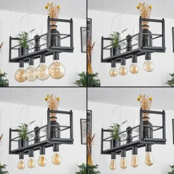 Lampes Industrielles-hofstein Suspension Tasan Noir, 4 lumières