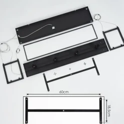 Lampes Industrielles-hofstein Suspension Tasan Noir, 4 lumières