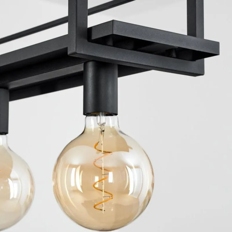 Lampes Industrielles-hofstein Suspension Tasan Noir, 4 lumières
