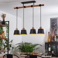 Lampes Dorées-hofstein Suspension Tatodere Brun, Noir, 4 lumières