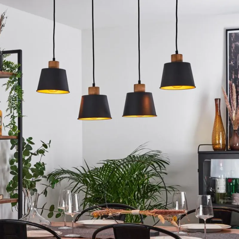 Lampes Dorées-hofstein Suspension Tatodere Brun, Noir, 4 lumières