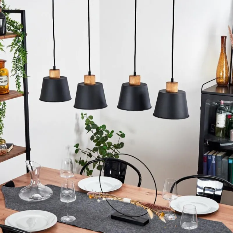 Lampes Dorées-hofstein Suspension Tatodere Brun, Noir, 4 lumières