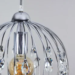 Lampes Vintages & Rétros-hofstein Suspension Tawasu Chrome, 1 lumière