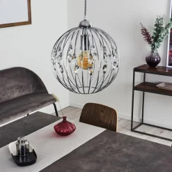 Lampes Vintages & Rétros-hofstein Suspension Tawasu Chrome, 1 lumière