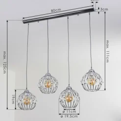Luminaires Scandinaves-hofstein Suspension Tawasu Chrome, 4 lumières