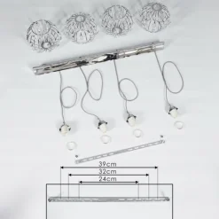 Luminaires Scandinaves-hofstein Suspension Tawasu Chrome, 4 lumières