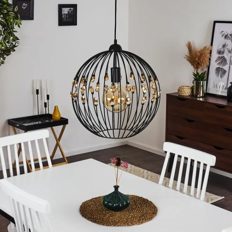 hofstein Suspension Tawasu Noir, 1 lumière