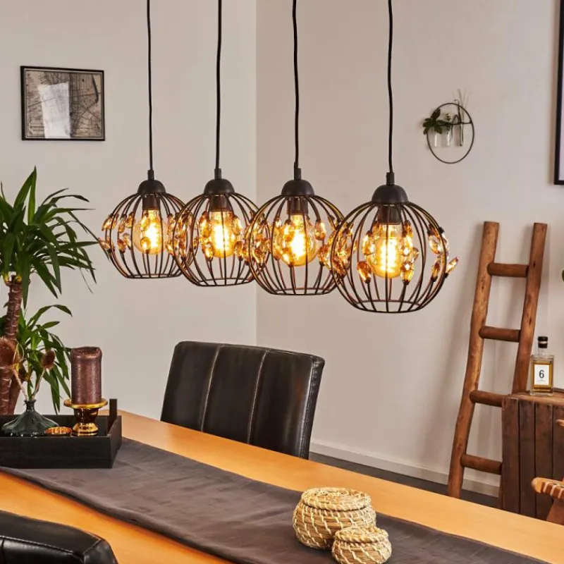 hofstein Suspension Tawasu Noir, 4 lumières* Suspensions