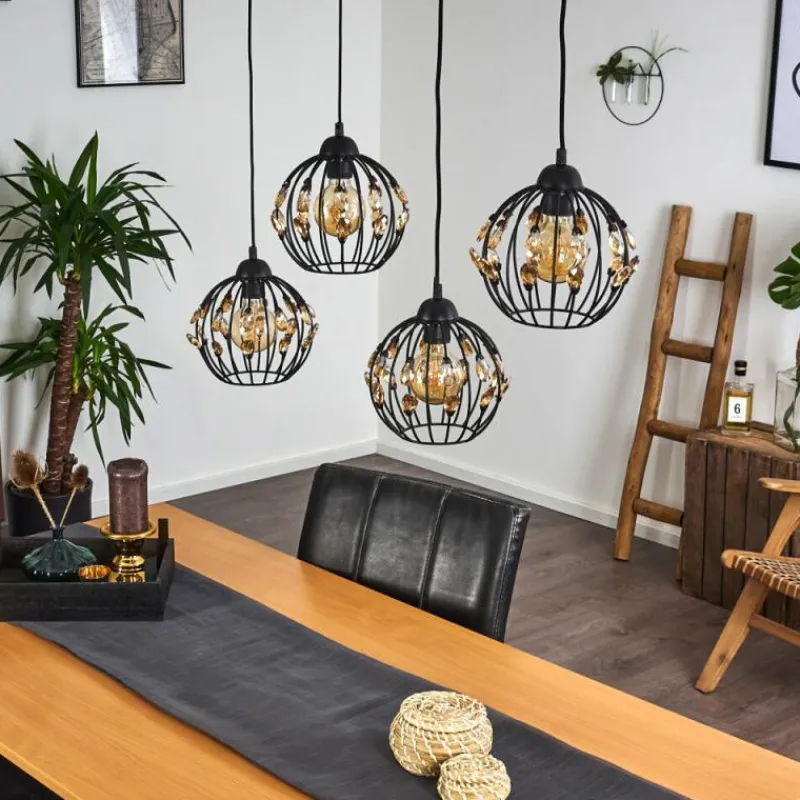 hofstein Suspension Tawasu Noir, 4 lumières* Suspensions