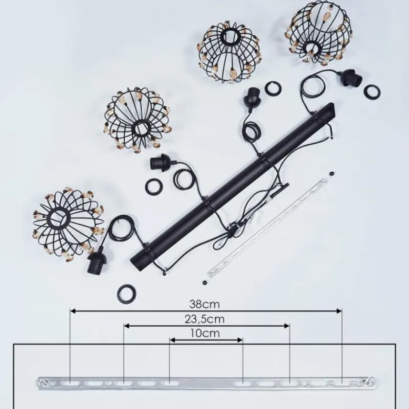 hofstein Suspension Tawasu Noir, 4 lumières* Suspensions