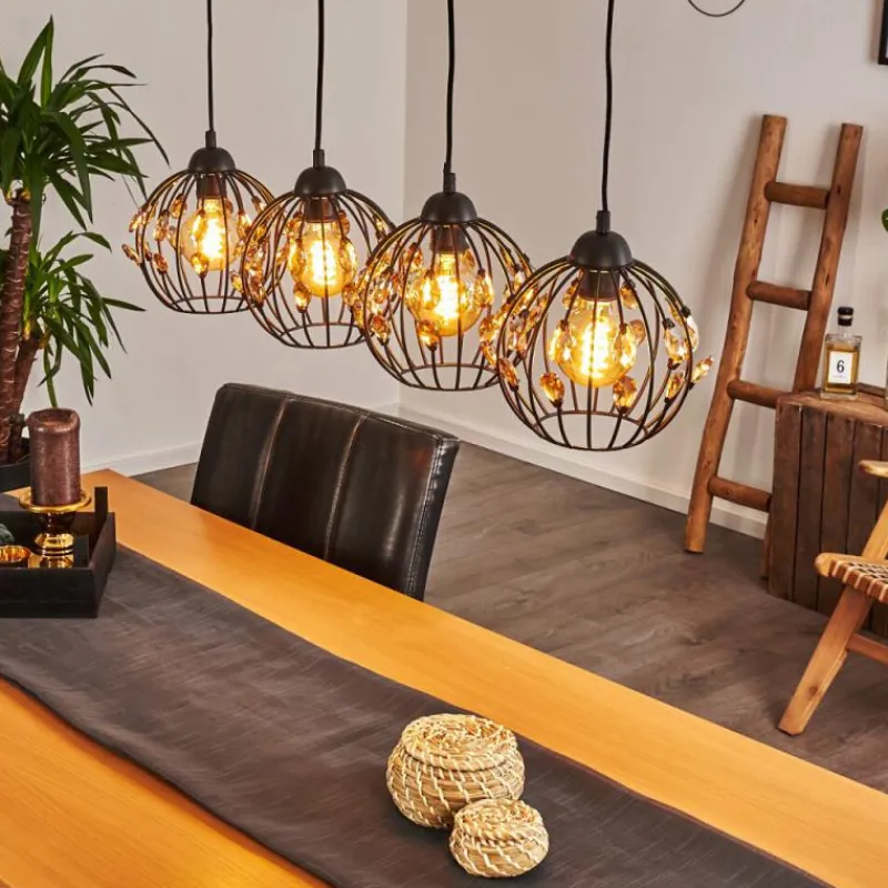 hofstein Suspension Tawasu Noir, 4 lumières* Suspensions