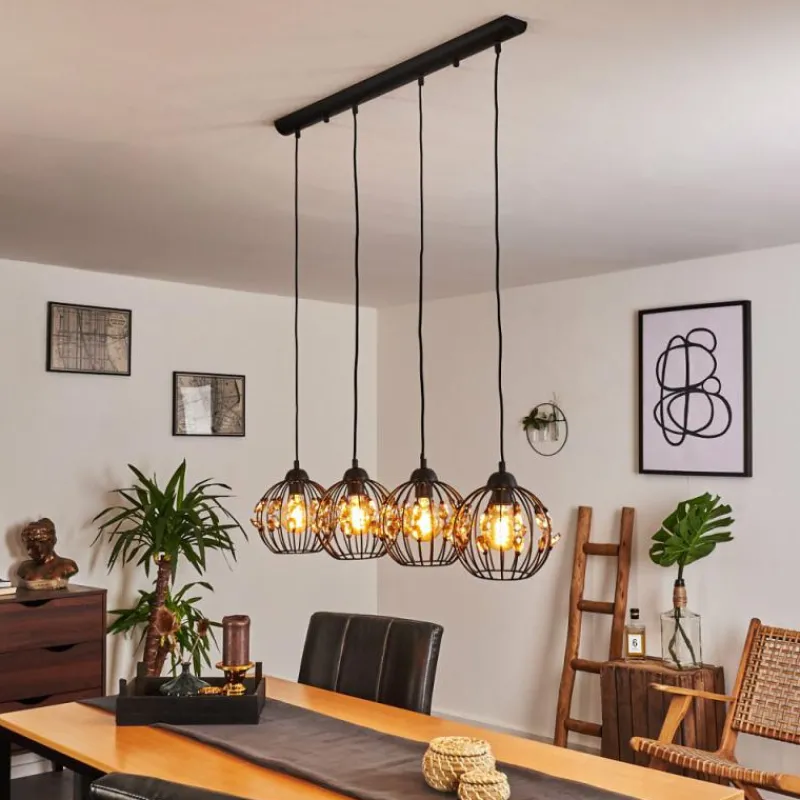 hofstein Suspension Tawasu Noir, 4 lumières* Suspensions