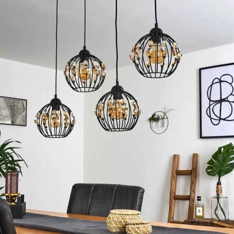 hofstein Suspension Tawasu Noir, 4 lumières* Suspensions