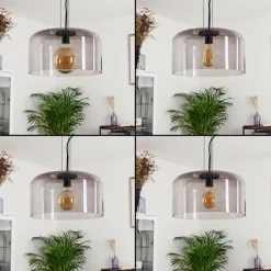 Suspension Verre Fumé-hofstein Suspension Tembotalo Noir, 1 lumière