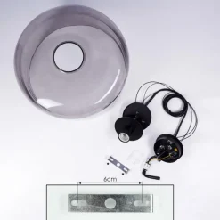 Suspension Verre Fumé-hofstein Suspension Tembotalo Noir, 1 lumière