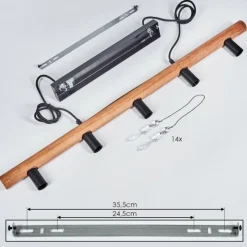 Luminaires Scandinaves-hofstein Suspension Tenche Écru, Noir, 5 lumières