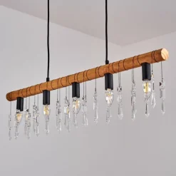 Luminaires Scandinaves-hofstein Suspension Tenche Écru, Noir, 5 lumières