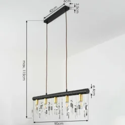 Lampes Dorées-hofstein Suspension Tenche Or, Noir, 5 lumières