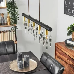 Lampes Dorées-hofstein Suspension Tenche Or, Noir, 5 lumières